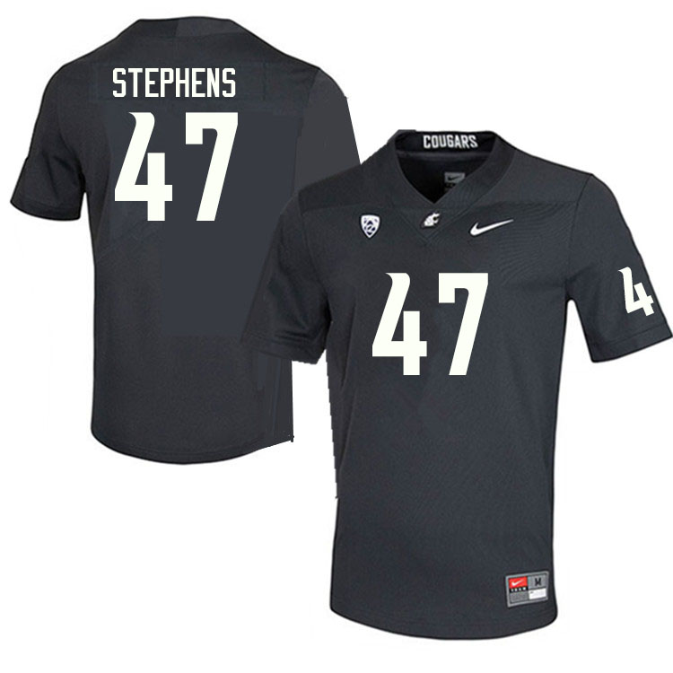 Men #47 Darnell Stephens Washington State Cougars College Football Jerseys Sale-Charcoal - Click Image to Close